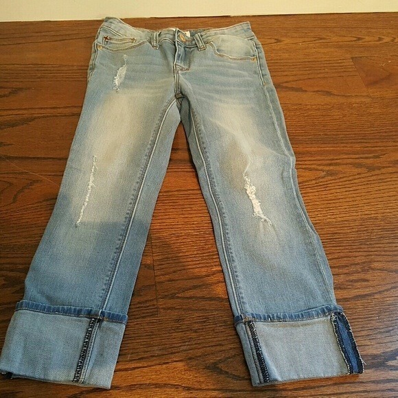 Hudson Stonewash Cuffed Capri Jeans Youth - Picture 4 of 4